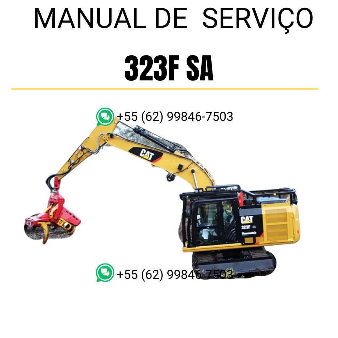 Manual de serviço Caterpillar 323F SA para escavadora, em português, PDF técnico completo com instruções detalhadas de manutenção e reparo