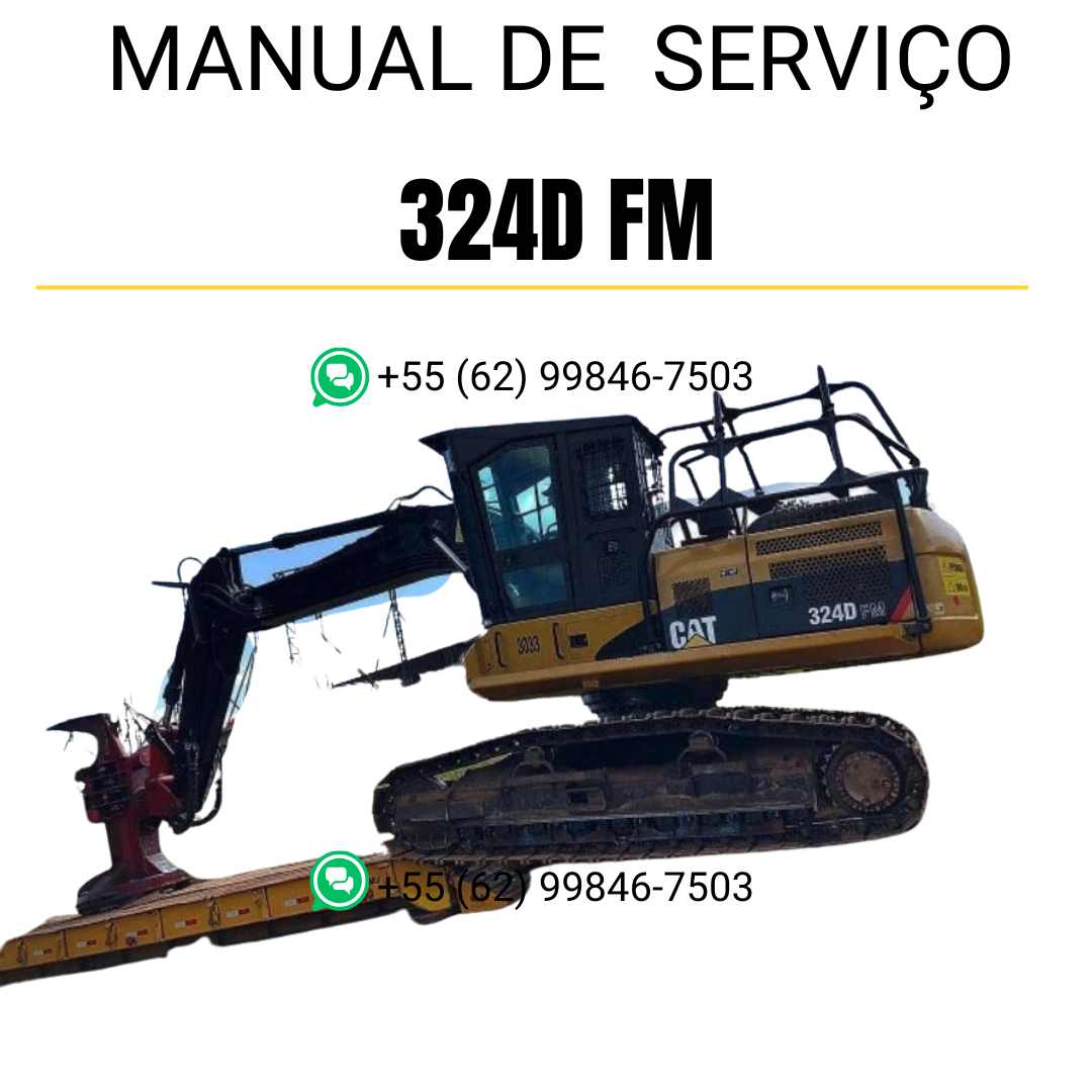 Manual de serviço Caterpillar 324D FM para escavadora, em português, PDF técnico completo com instruções detalhadas de manutenção e reparo