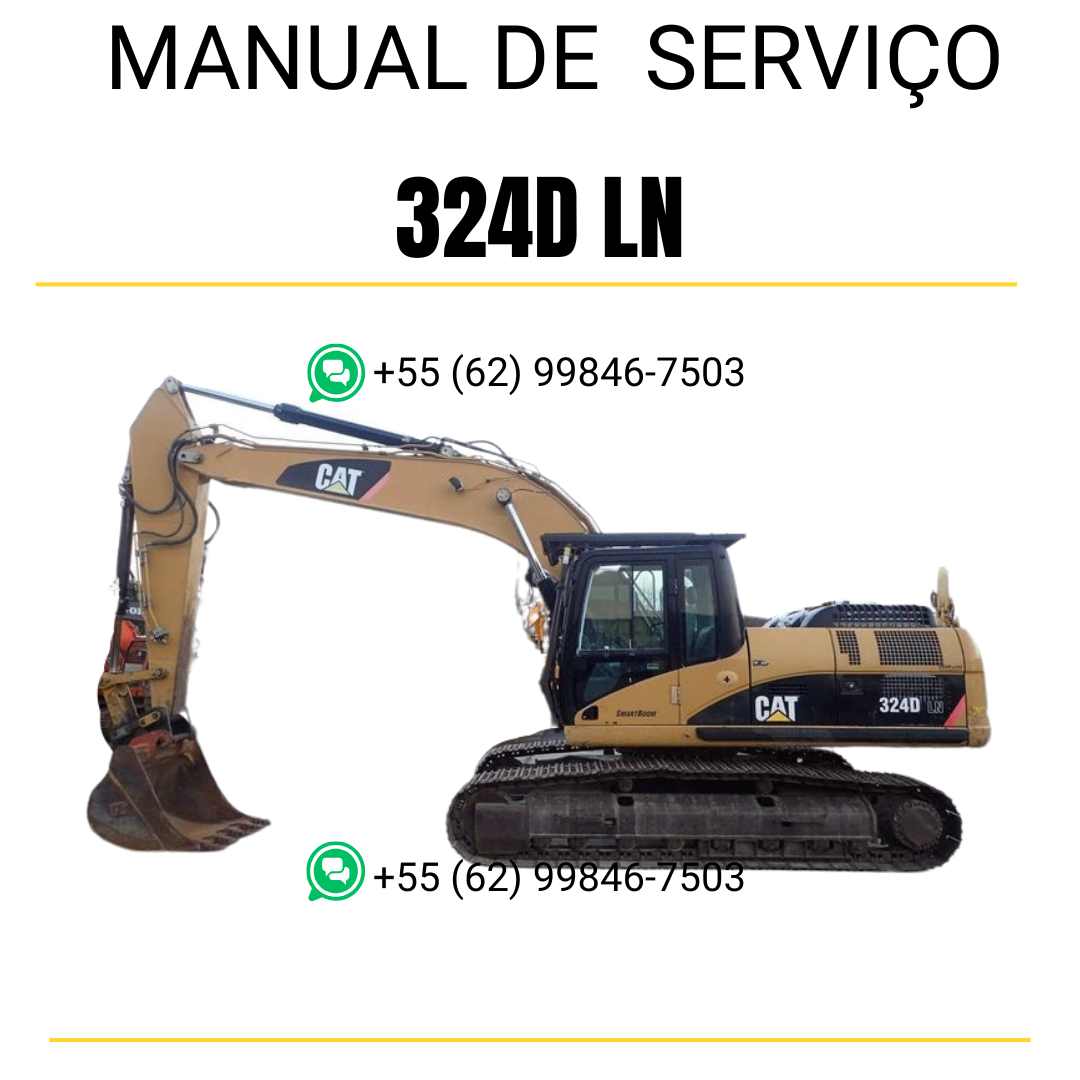 Manual de serviço Caterpillar 324D LN para escavadora, em português, PDF técnico completo com instruções detalhadas de manutenção e reparo