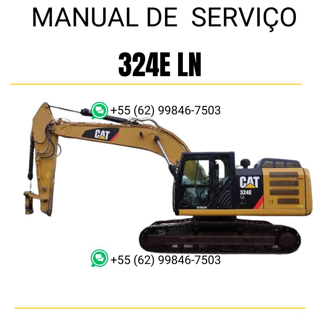 Manual de serviço Caterpillar 324E LN para escavadora, em português, PDF completo com instruções técnicas detalhadas de manutenção e reparo