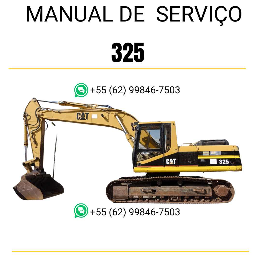 Manual de serviço Caterpillar 325 para escavadora, em português, PDF completo com instruções detalhadas de manutenção e reparos técnicos