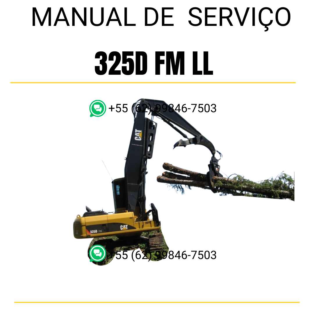 Manual de serviço Caterpillar 325D FM LL para escavadora, em português, PDF técnico completo com instruções detalhadas de manutenção e reparo