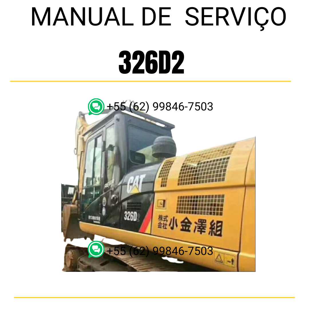 Manual de serviço Caterpillar 326D2 escavadora em inglês em PDF com instruções detalhadas de manutenção e reparo técnico