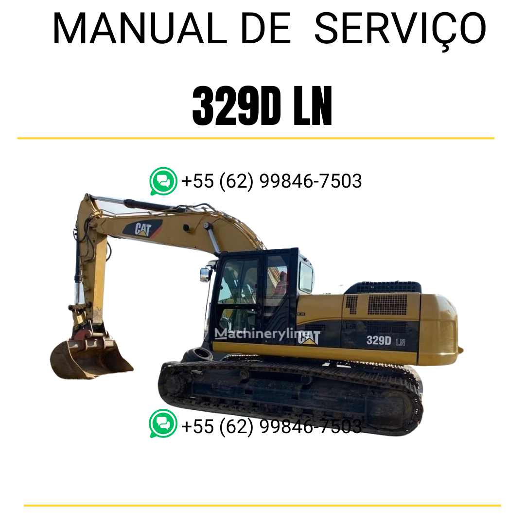 Manual de serviço Caterpillar 329D LN escavadora em inglês em PDF com instruções completas de manutenção e reparos técnicos