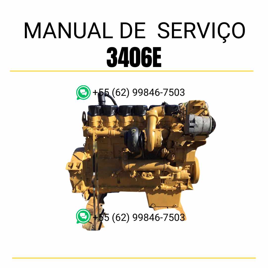 Manual de serviço em PDF do motor Caterpillar 3406E com instruções técnicas detalhadas para diagnóstico, manutenção e reparos completos