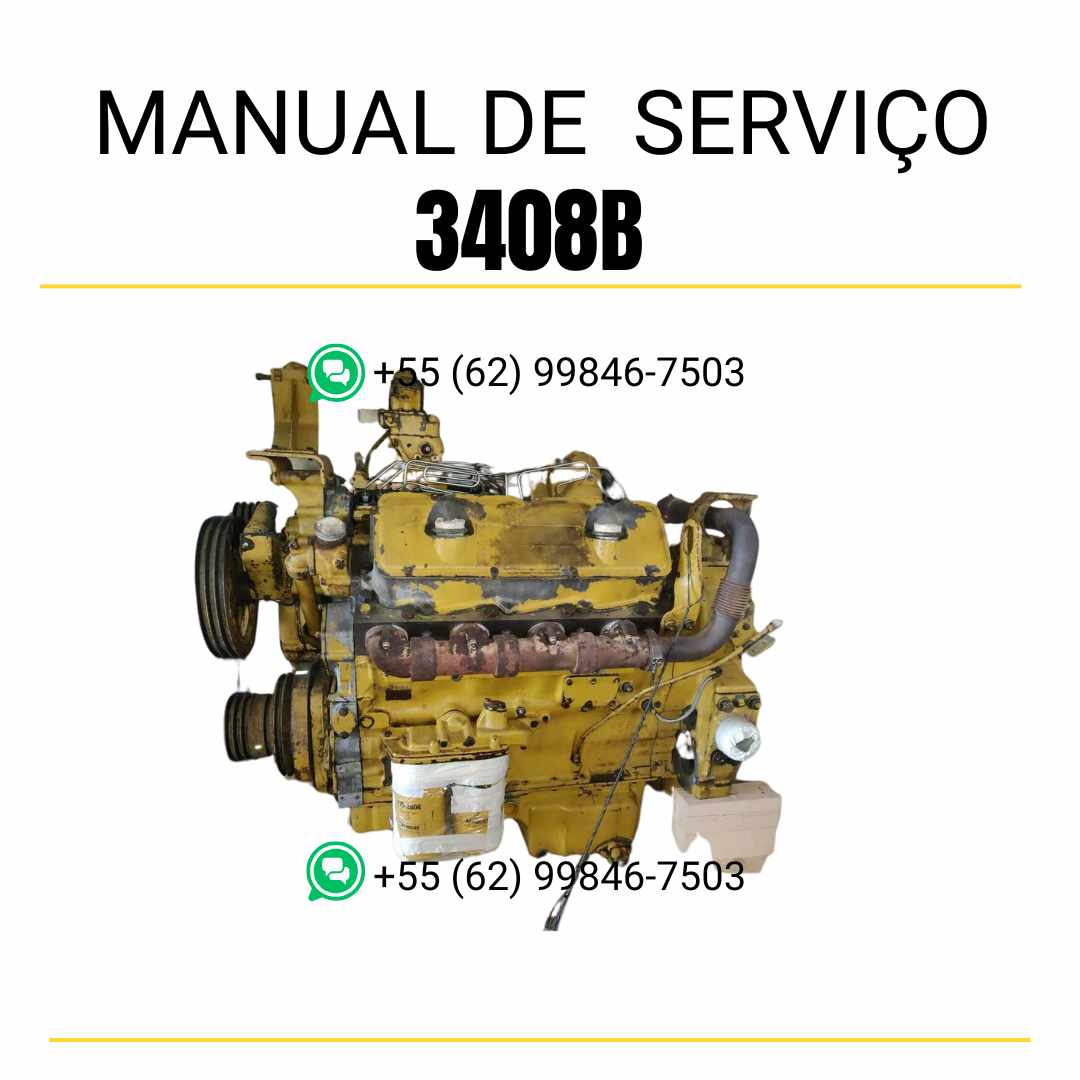 Manual de serviço em PDF do motor Caterpillar 3408B com instruções detalhadas de manutenção, ajustes técnicos e reparos completos