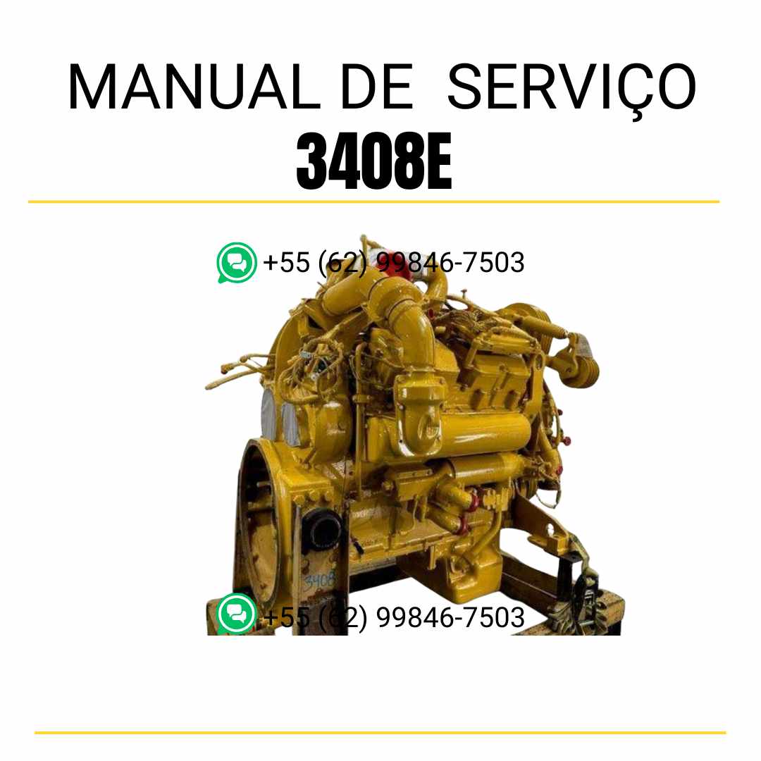 Manual de serviço em PDF do motor industrial Caterpillar 3408E para máquinas pesadas, guia técnico completo com instruções de manutenção, diagnóstico e reparos