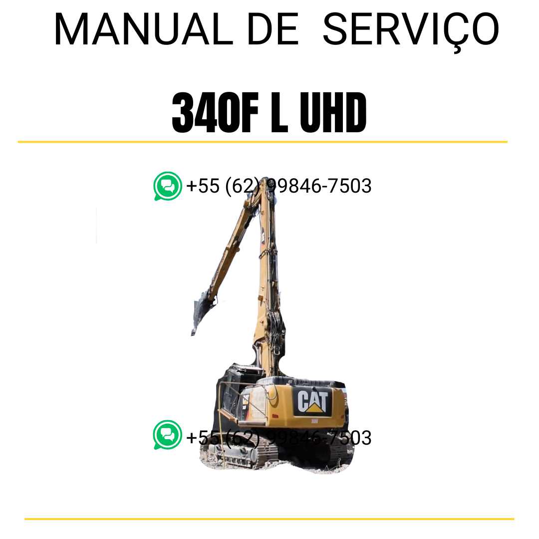 Manual de serviço Caterpillar 340F L UHD escavadora em inglês em PDF com conteúdo técnico detalhado para manutenção profissional