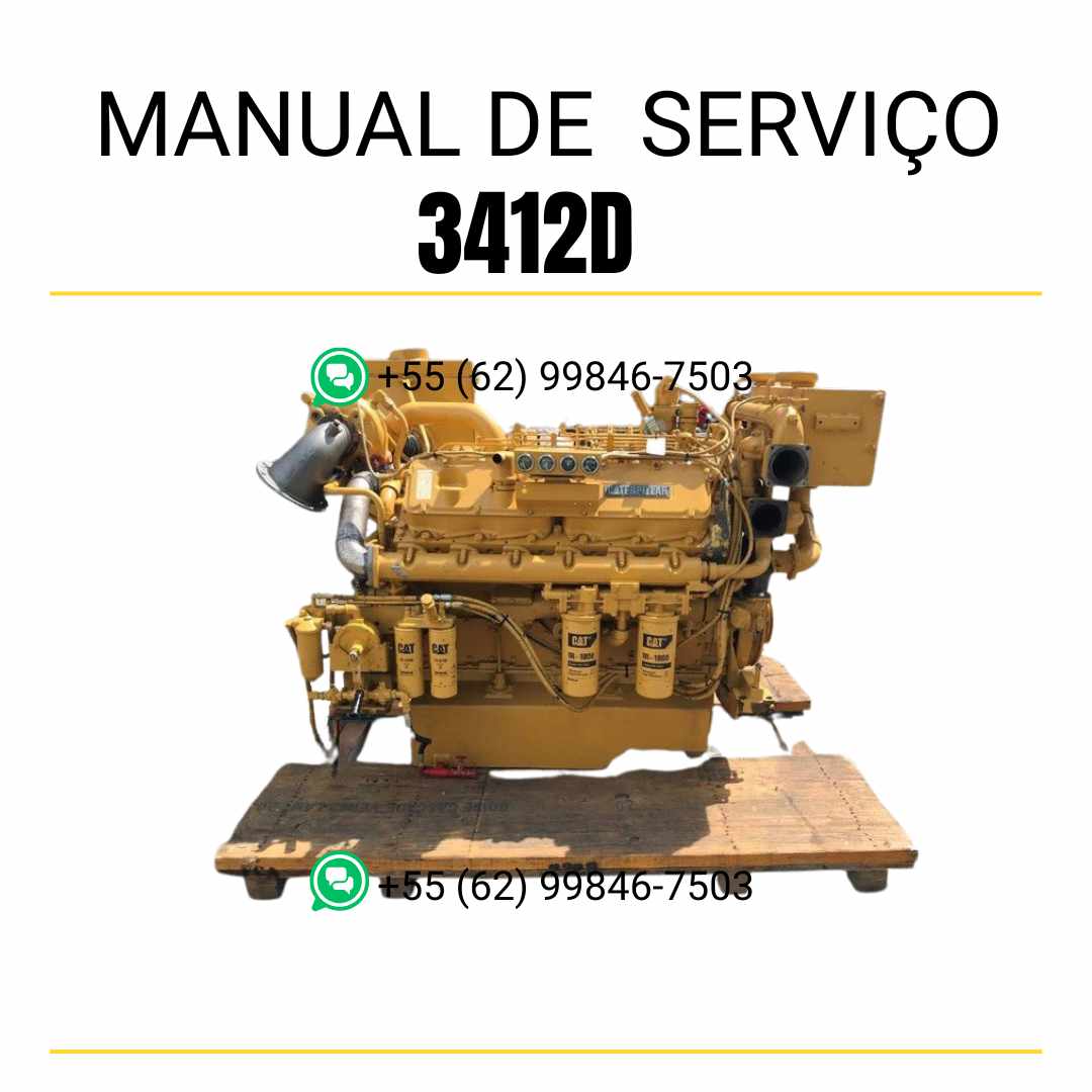 Manual de serviço do motor Caterpillar 3412D em PDF, guia completo com instruções técnicas detalhadas para reparo e manutenção