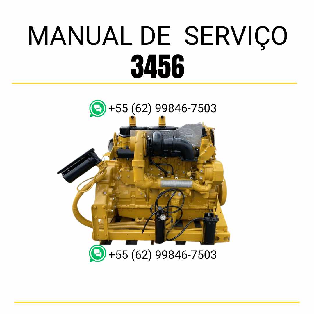 Manual de serviço do motor Caterpillar 3456 em PDF, guia completo com instruções técnicas de reparo, ajustes e manutenção detalhada