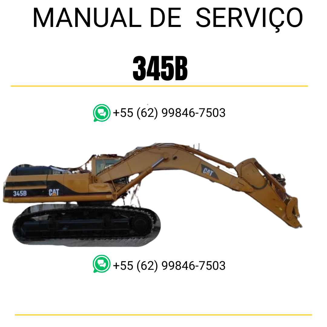 Manual de serviço Caterpillar 345B escavadora em inglês em PDF com instruções técnicas detalhadas para reparos e manutenção