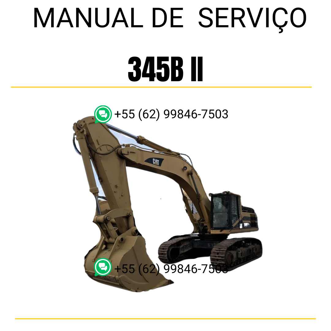 Manual de serviço Caterpillar 345B II escavadora em inglês em PDF com guias técnicos completos para manutenção e reparos