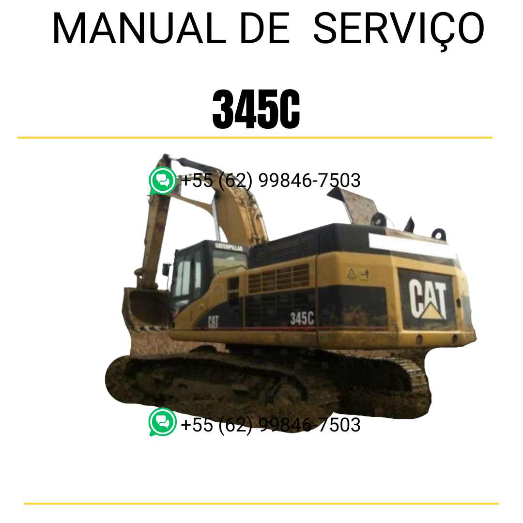 Manual de serviço Caterpillar 345C escavadora em inglês em PDF com instruções técnicas detalhadas de manutenção