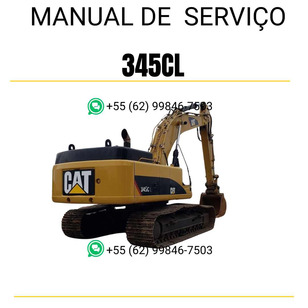 Manual de serviço Caterpillar 345CL para escavadora em PDF, inglês, referência técnica completa para reparo e manutenção