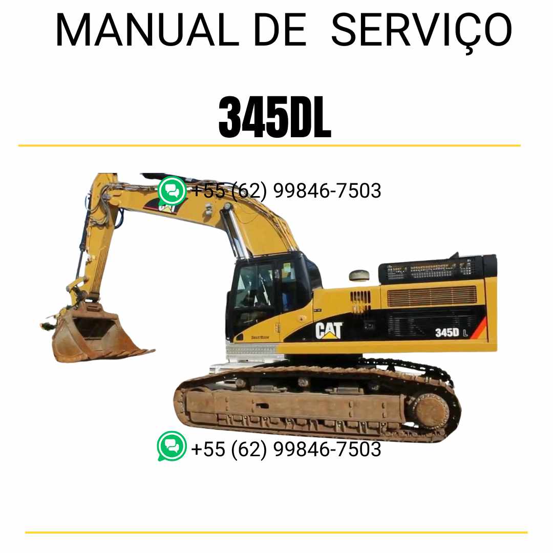 Manual de serviço Caterpillar 345DL escavadora em inglês, PDF técnico completo para reparos e manutenção