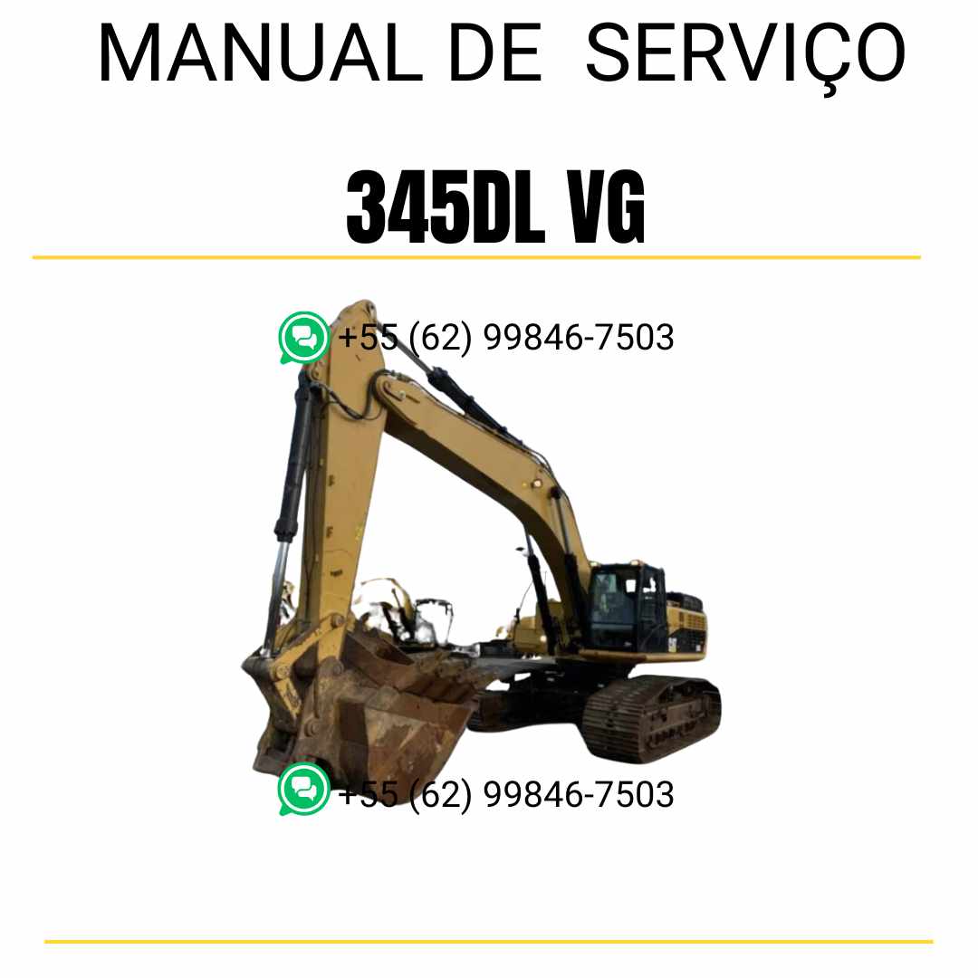 Manual de serviço Caterpillar 345DL VG escavadora em inglês, PDF técnico completo para diagnóstico, reparo e manutenção