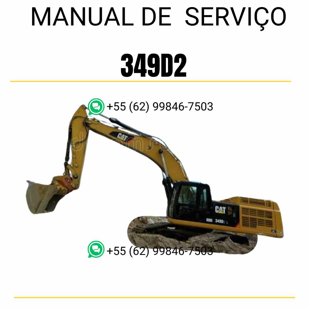 Manual de serviço Caterpillar 349D2 escavadora em inglês, PDF completo com instruções técnicas e manutenção