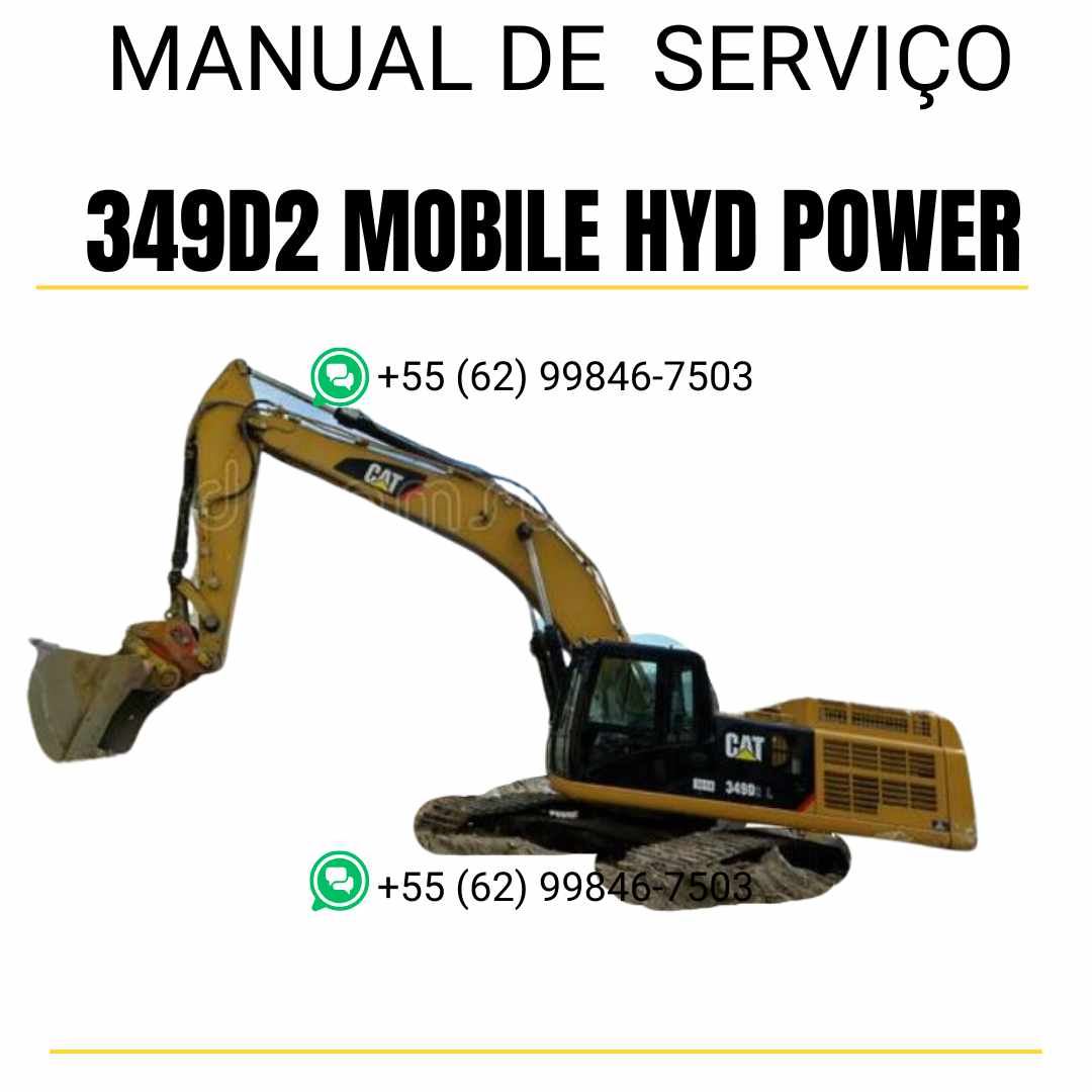 Manual de serviço Caterpillar 349D2 Mobile Hyd Power para escavadora em inglês, PDF técnico completo para manutenção