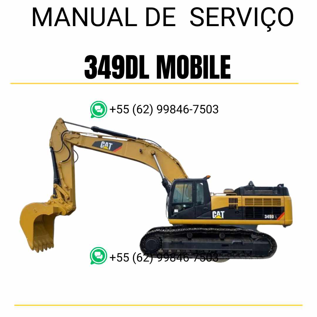 Manual de serviço Caterpillar 349DL Mobile Hyd Power para escavadora em inglês, PDF completo com instruções de manutenção