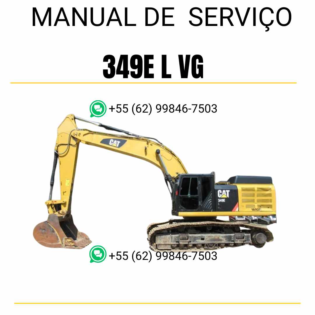 Manual de serviço Caterpillar 349E L VG Mobile Hyd Power para escavadora, guia técnico detalhado em inglês em PDF
