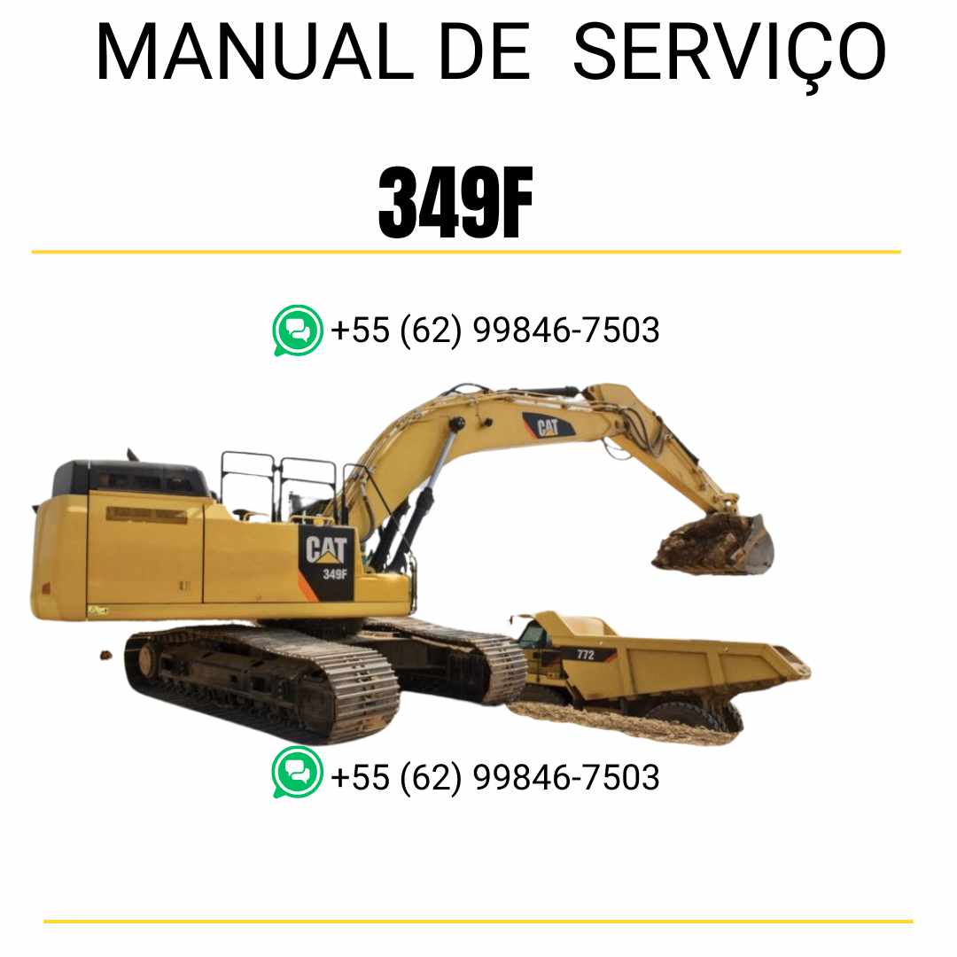 Manual de serviço Caterpillar 349F para escavadora, conteúdo técnico completo em inglês em formato PDF