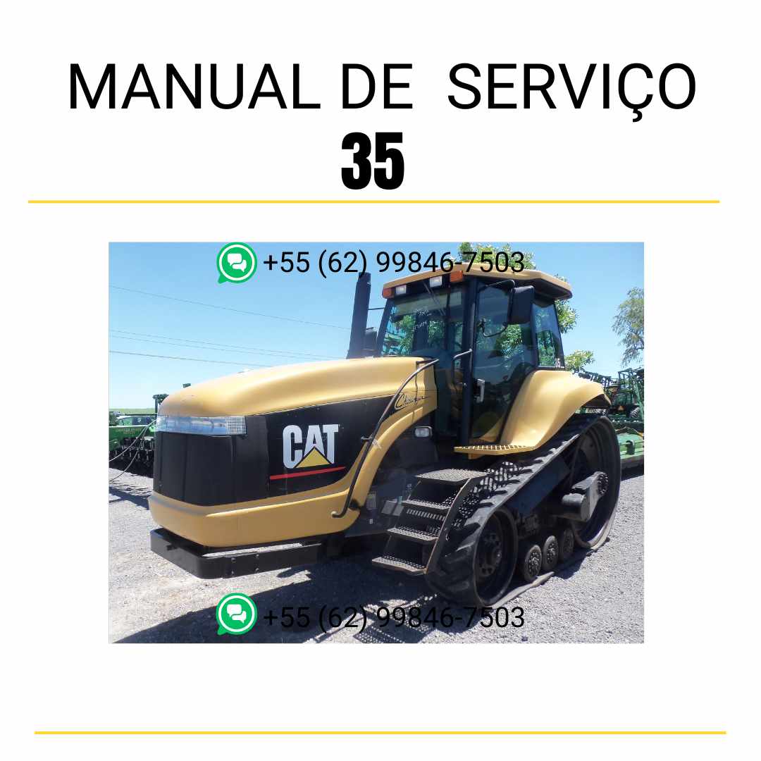 Manual de serviço Caterpillar 35 Challenger para trator Challenger, guia técnico completo em inglês em PDF