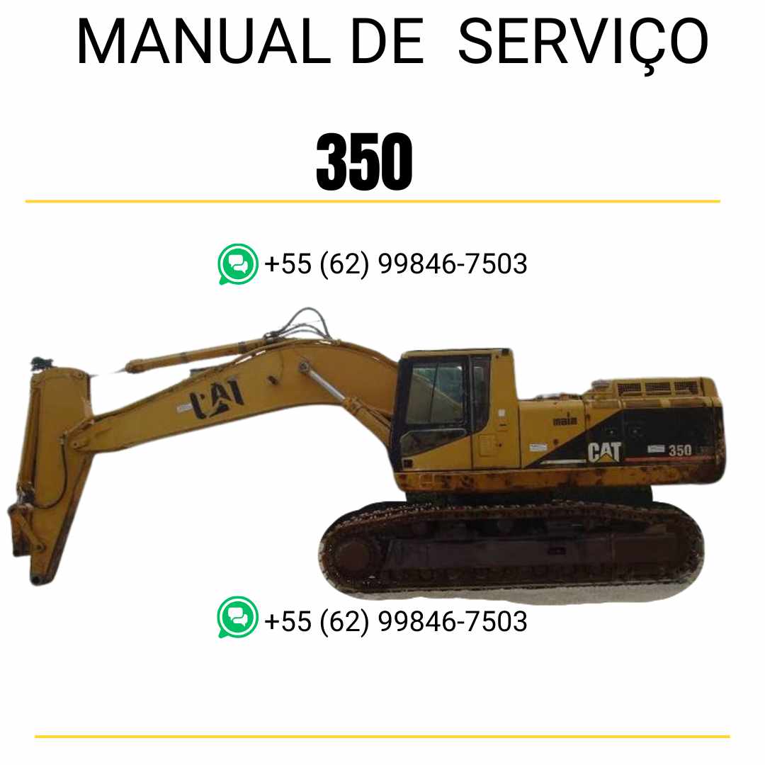 Manual de serviço Caterpillar 350 para escavadora, referência técnica detalhada em inglês em formato PDF
