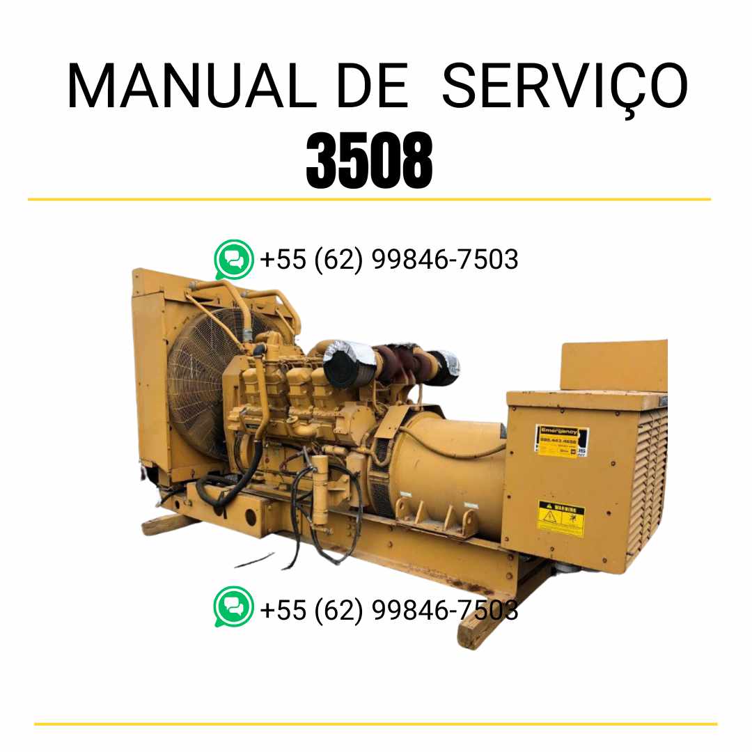 Manual de serviço do grupo gerador Caterpillar 3508 em PDF, guia técnico completo com instruções detalhadas de manutenção, reparo e diagramas ilustrados
