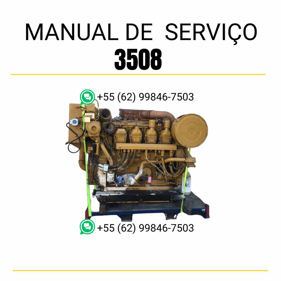 Manual de serviço em PDF do motor industrial Caterpillar 3508 para máquinas pesadas, guia técnico completo com instruções de manutenção, diagnóstico e reparos