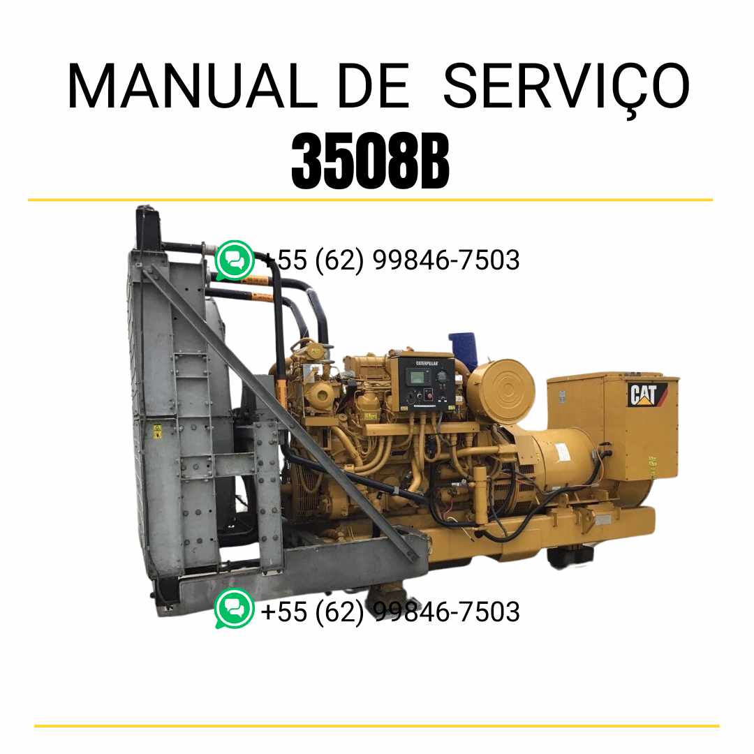 Manual de serviço do grupo gerador Caterpillar 3508B em PDF, guia técnico ilustrado com instruções de manutenção detalhada e reparos completos