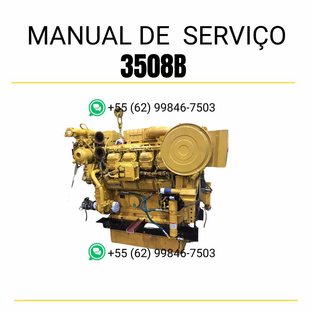 Manual de serviço do motor industrial Caterpillar 3508B em PDF, guia técnico detalhado com instruções completas de manutenção, diagnóstico e reparos