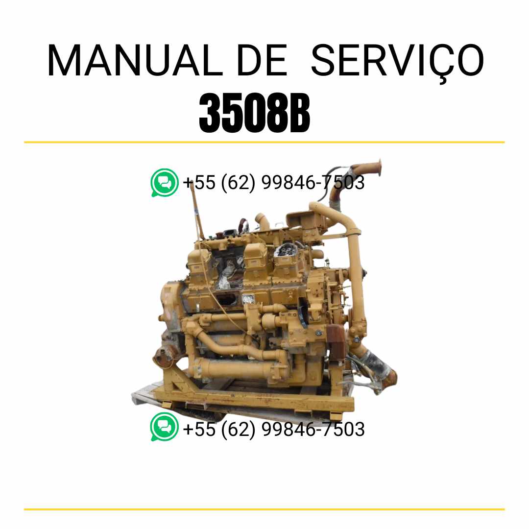 Manual de serviço Caterpillar motor 3508B em PDF, com orientações completas de manutenção, reparo e procedimentos técnicos