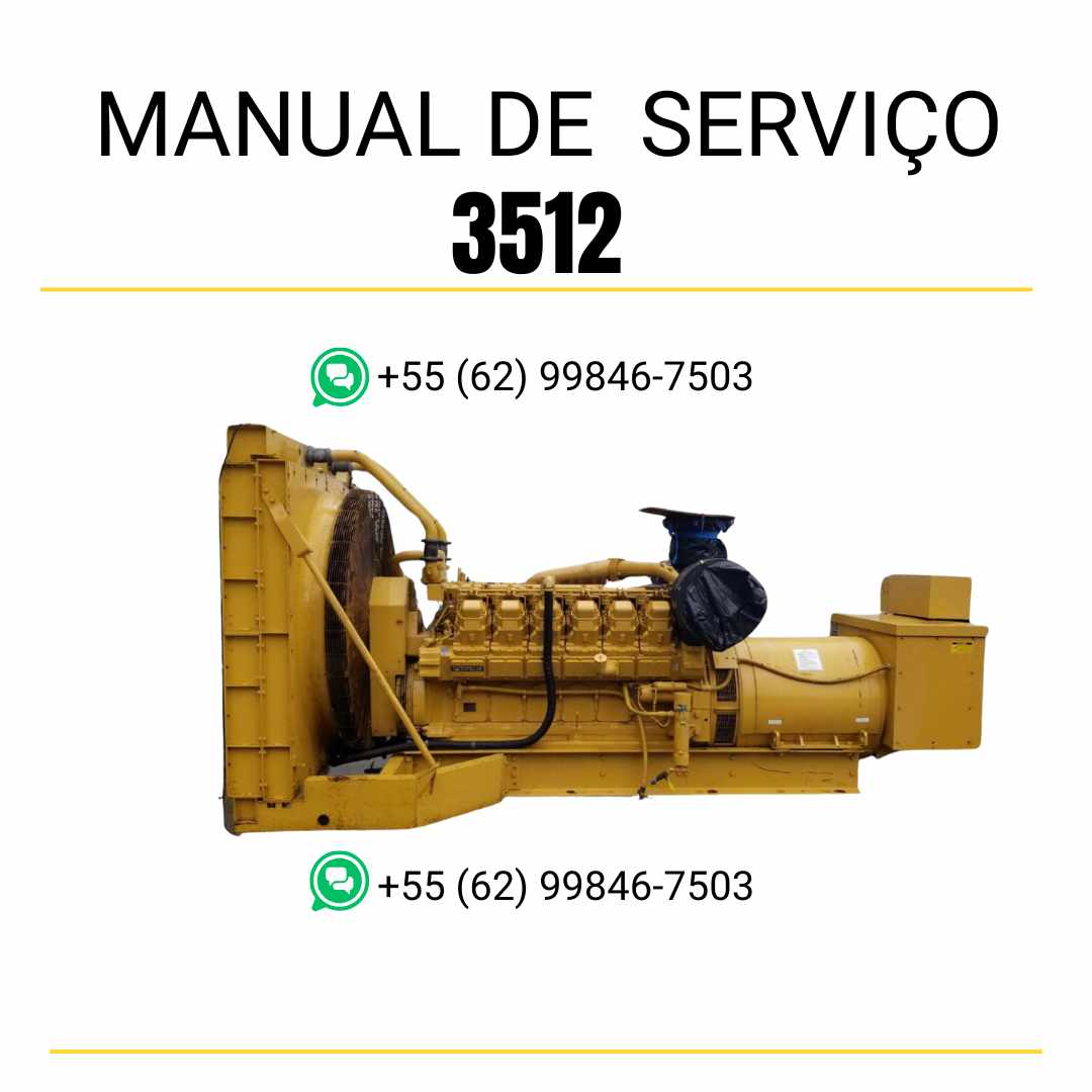 Manual de serviço do grupo gerador Caterpillar 3512 em PDF, guia técnico completo com instruções de reparo, manutenção detalhada e diagramas ilustrados