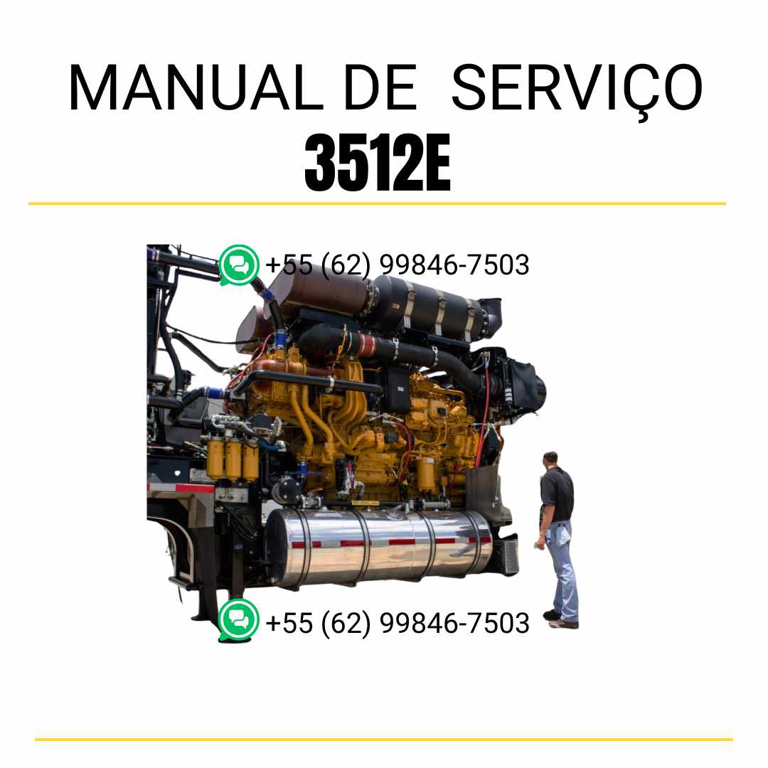 Manual de serviço em PDF do motor industrial Caterpillar 3512E para máquinas pesadas, guia técnico completo com instruções detalhadas de manutenção e reparos