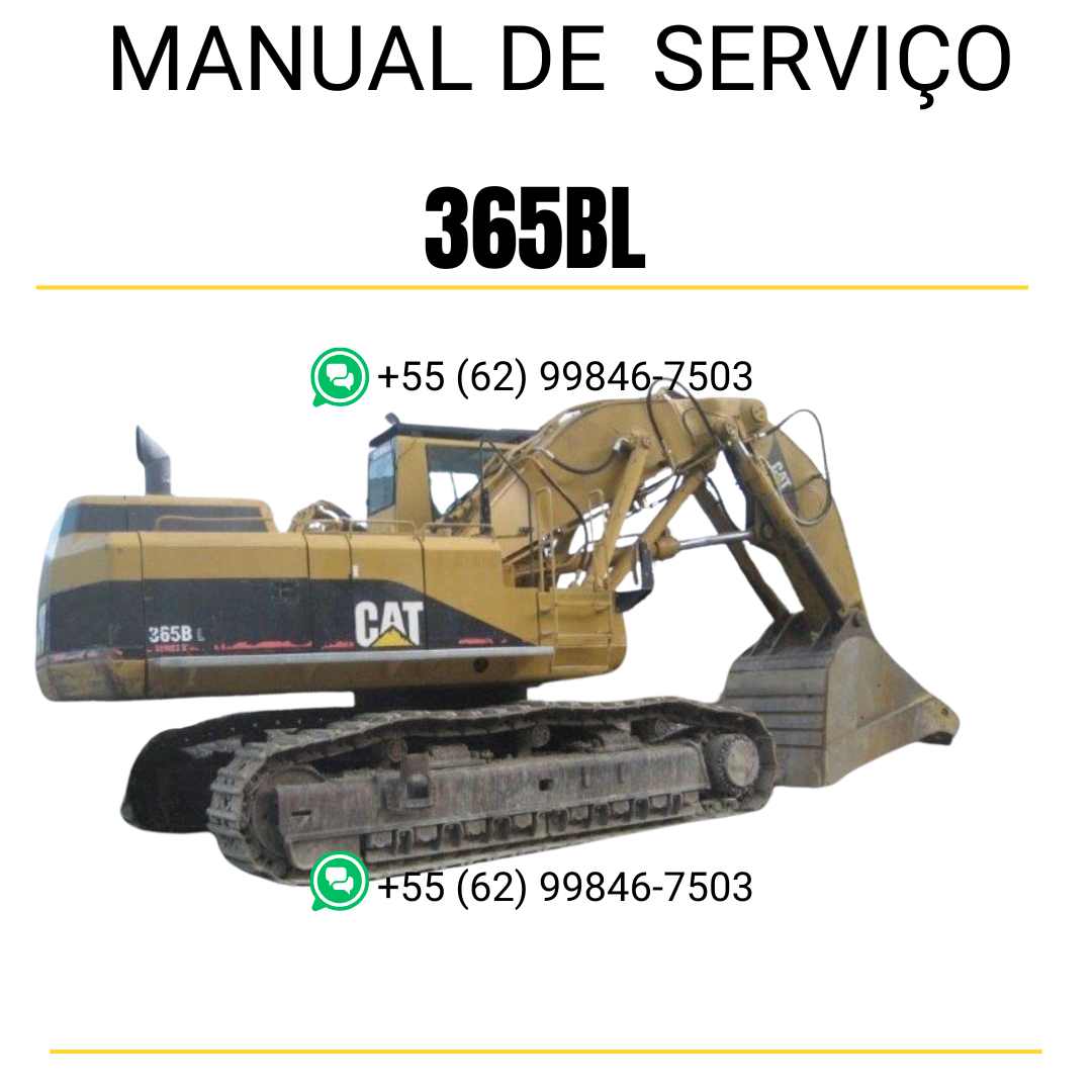 Manual de serviço Caterpillar 365BL para escavadora, guia técnico completo em inglês em PDF
