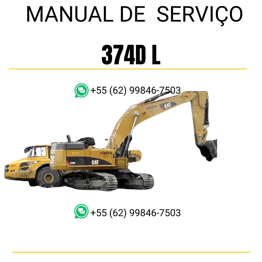Manual de serviço Caterpillar 374D L para escavadora, guia técnico completo em inglês em formato PDF