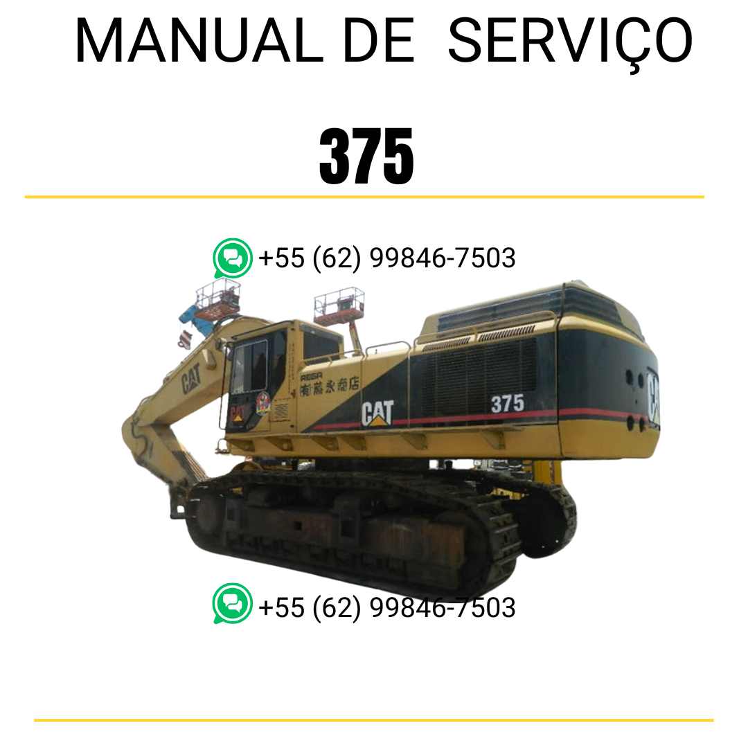Manual de serviço Caterpillar 375 para escavadora, instruções técnicas completas em inglês em formato PDF