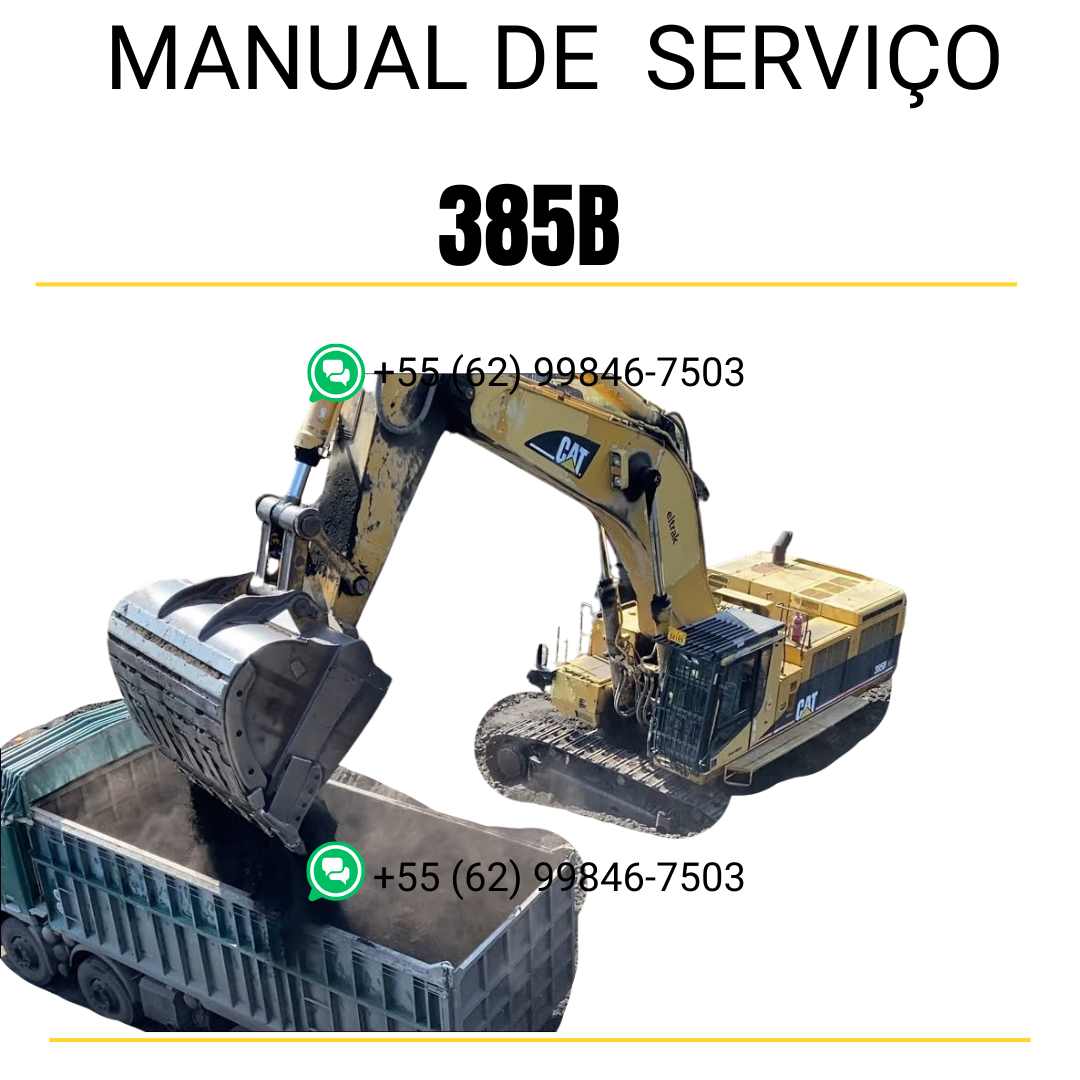 Manual de serviço Caterpillar 385B para escavadora, referência técnica completa em inglês em formato PDF