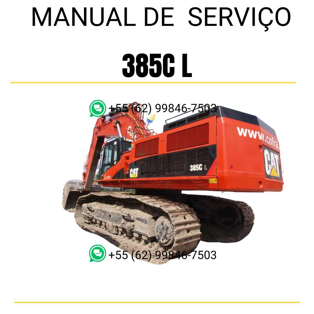 Manual de serviço Caterpillar 385C L para escavadora, guia técnico completo em inglês em formato PDF