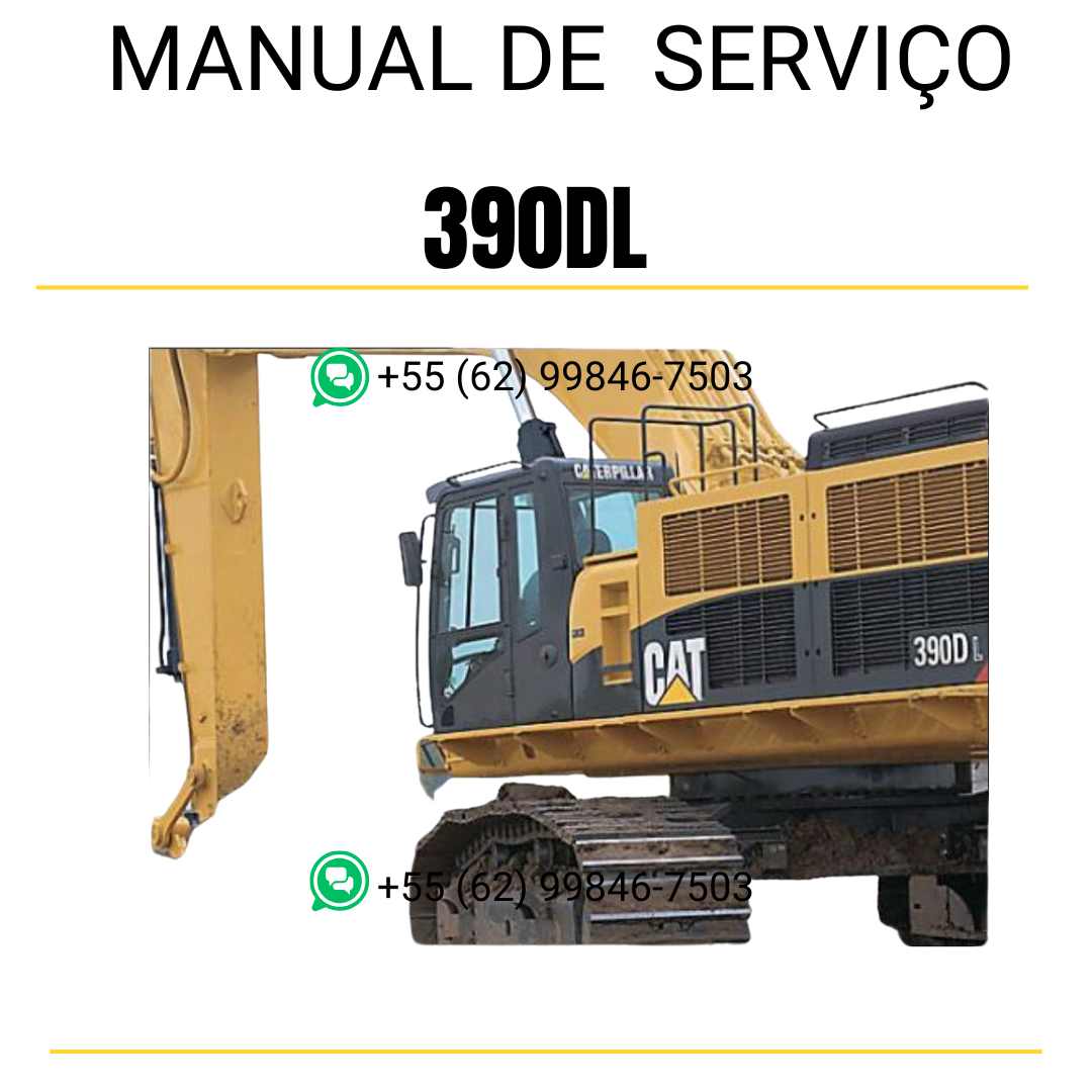 Manual de serviço Caterpillar 390DL para escavadora, instruções técnicas completas em inglês em PDF ✅