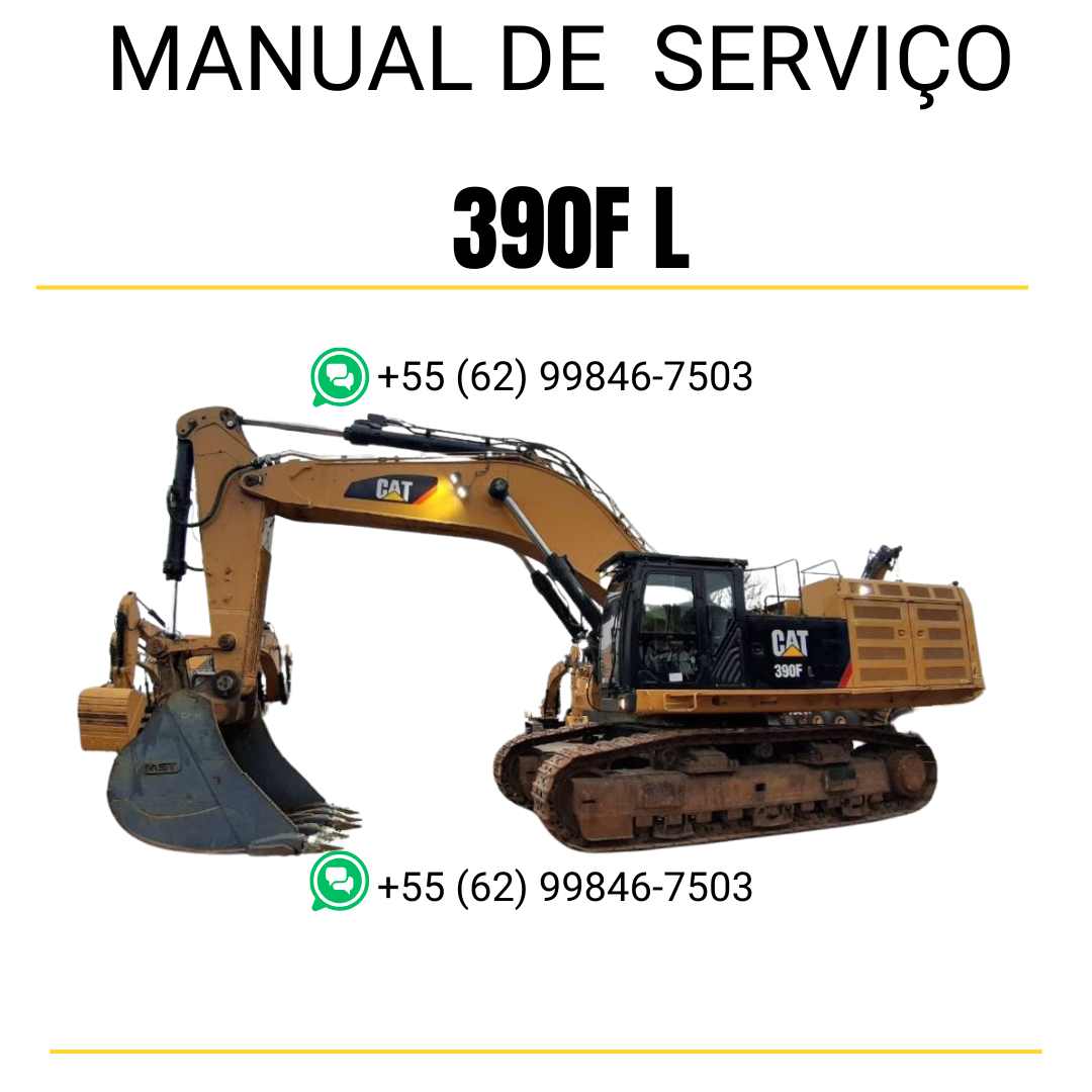 Manual de serviço Caterpillar 390F L para escavadora, referência técnica completa em inglês em formato PDF ✅