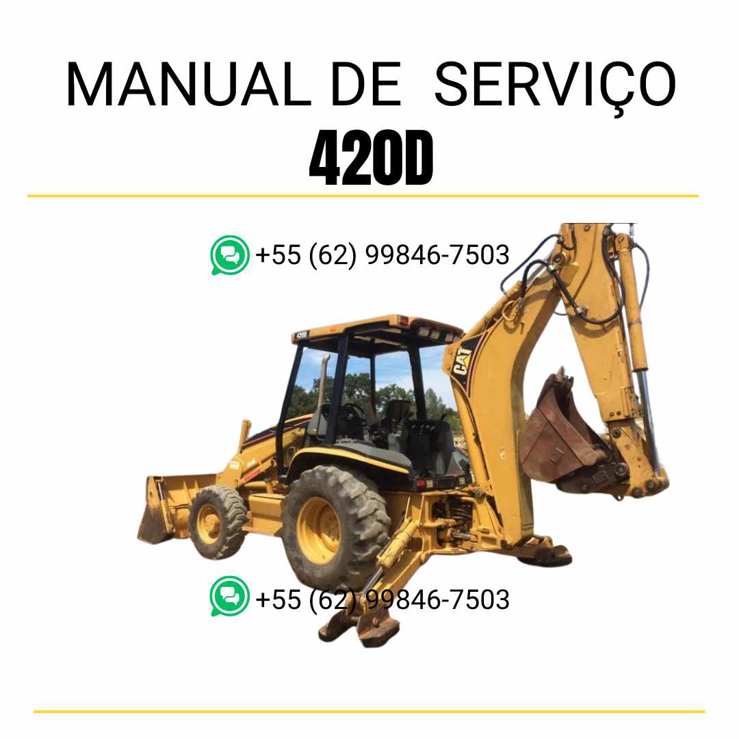 Manual de serviço Caterpillar 420D para retroescavadeira, guia técnico completo em inglês em formato PDF ✅
