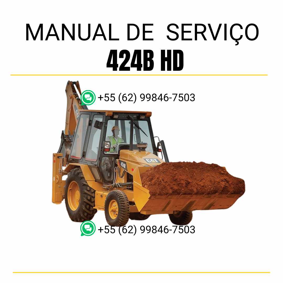 Manual de serviço Caterpillar 424B HD para retroescavadeira, instruções técnicas completas em inglês em PDF ✅
