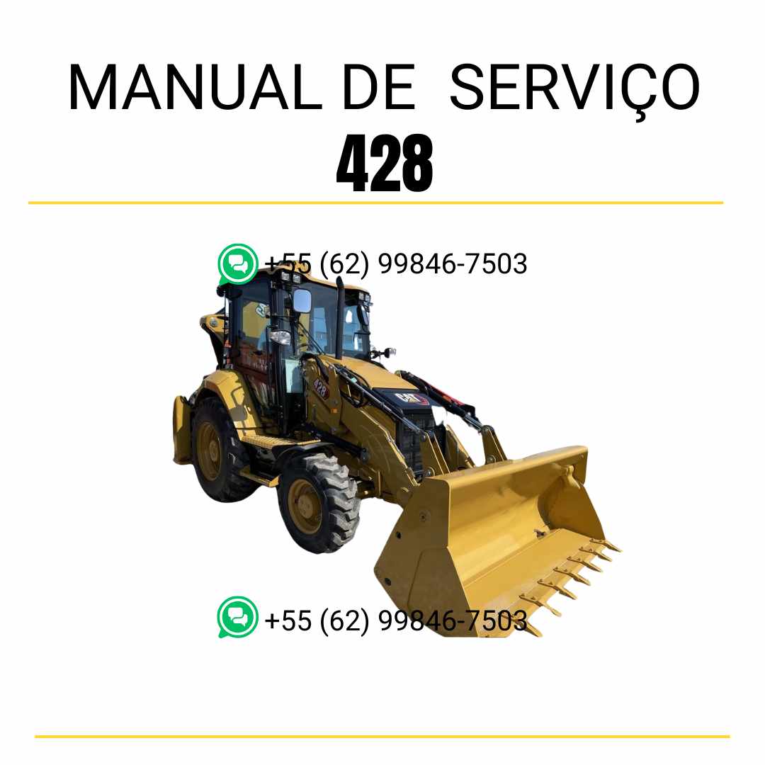 Manual de serviço Caterpillar 428 para retroescavadeira, guia técnico detalhado em inglês em formato PDF ✅