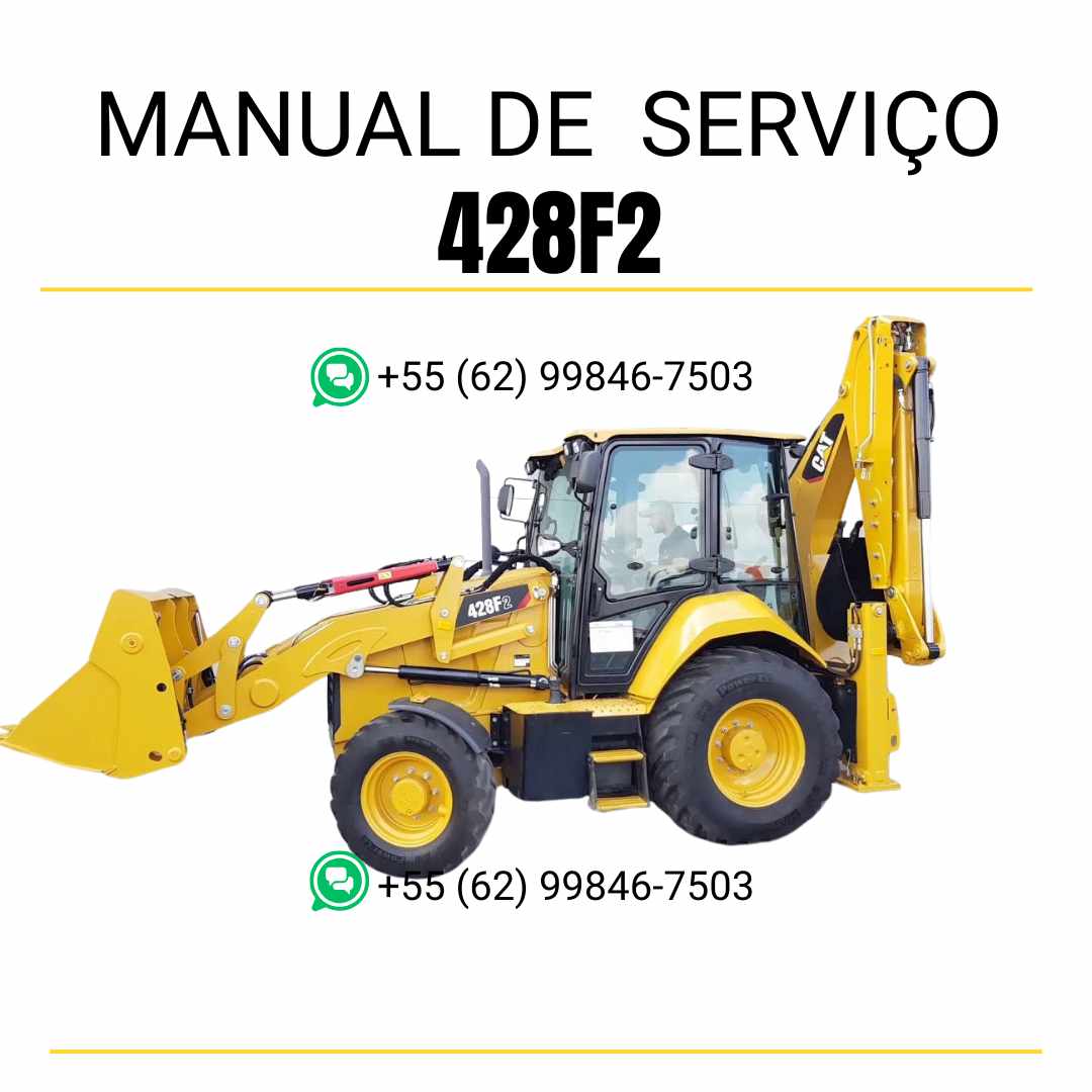 Manual de serviço Caterpillar 428F2 para retroescavadeira, guia técnico completo em inglês em PDF ✅