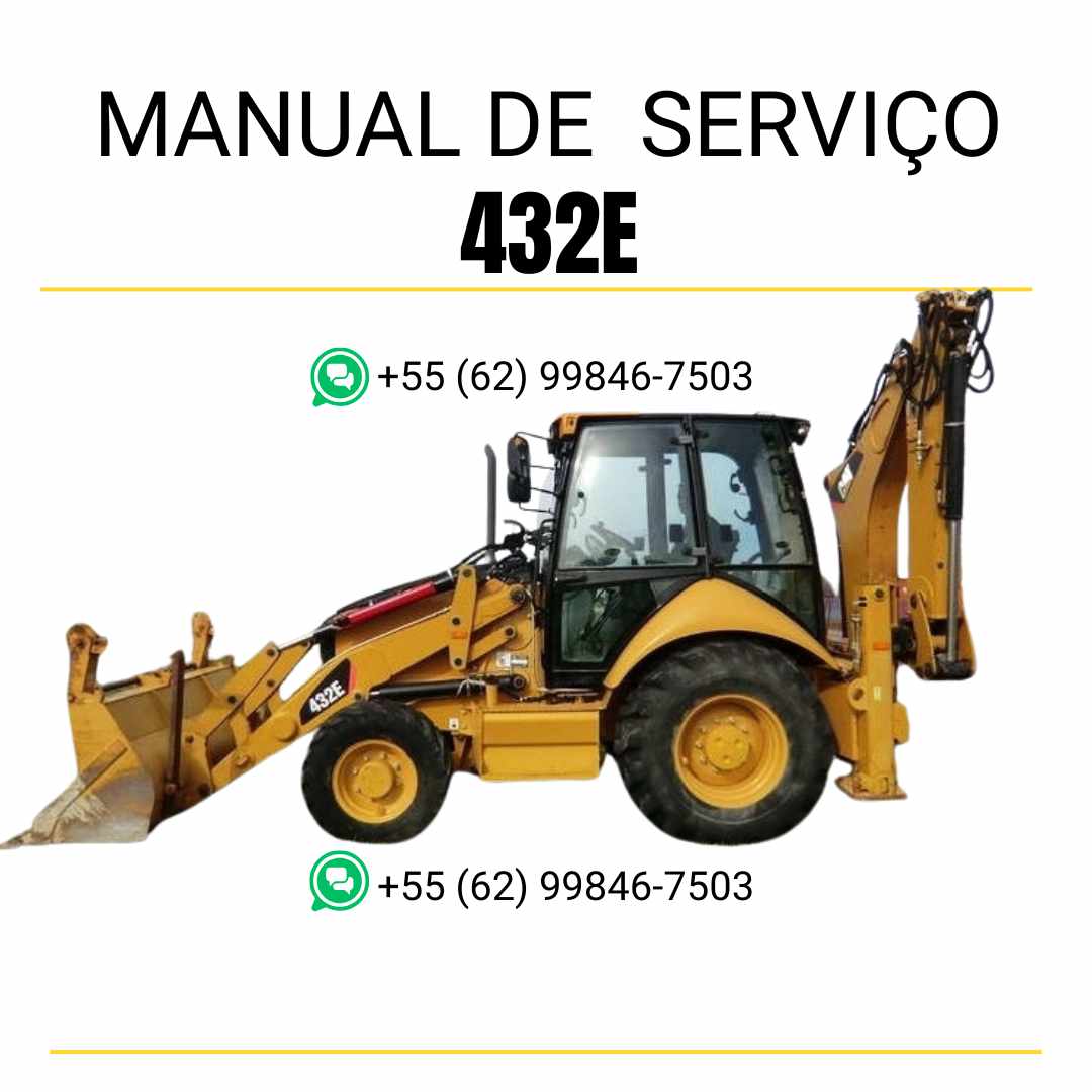 Manual de serviço Caterpillar 432E para retroescavadeira, guia técnico detalhado em inglês em PDF ✅