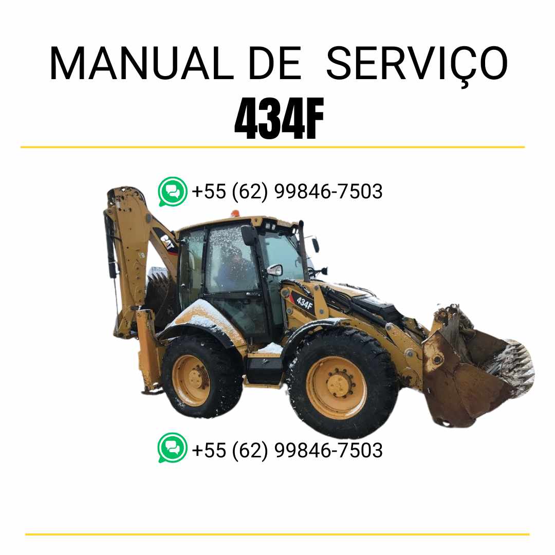 Manual de serviço Caterpillar 434F para retroescavadeira, instruções técnicas completas em inglês em PDF ✅