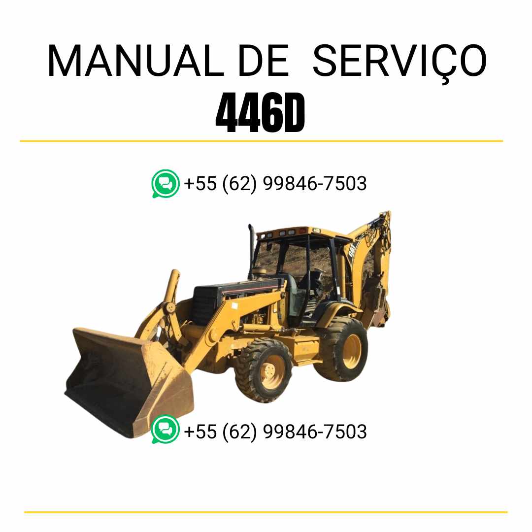 Manual de serviço Caterpillar 446D retroescavadeira em inglês, PDF detalhado com instruções técnicas de manutenção e reparos ✅