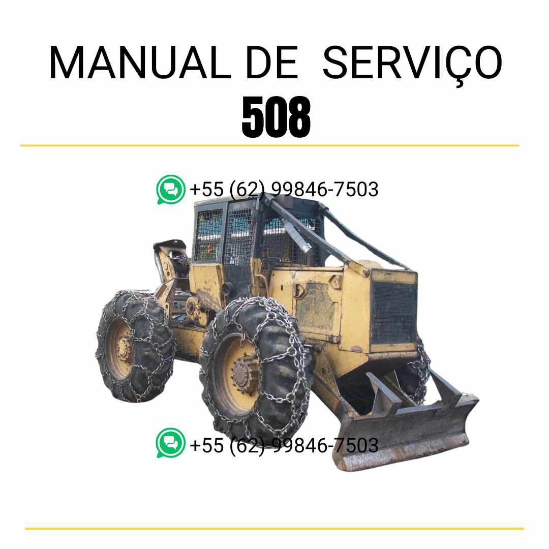 Manual de serviço Caterpillar 508 Wheel Skidder em inglês, PDF técnico completo para manutenção e reparos ✅