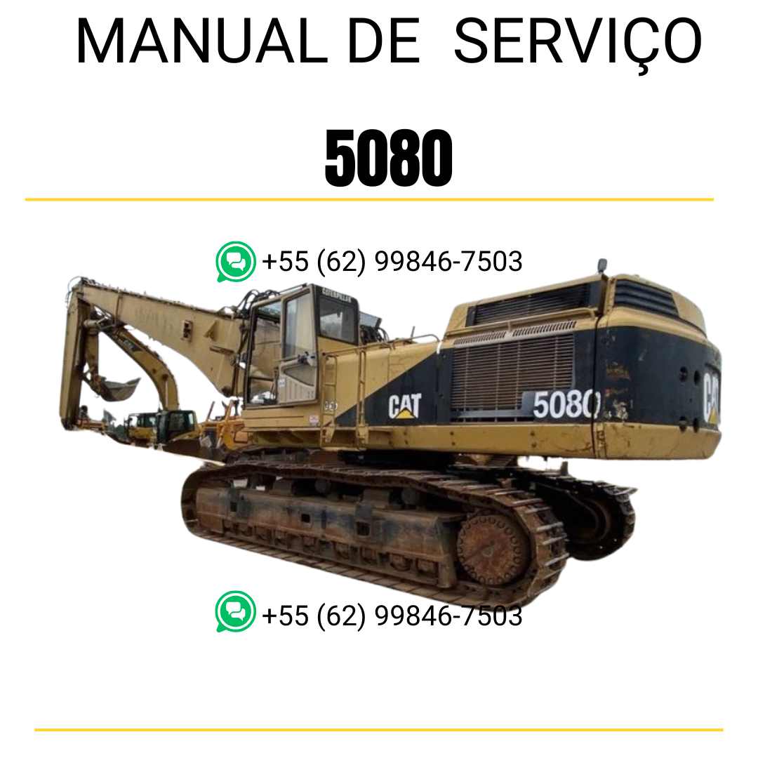 Manual de serviço Caterpillar 5080 Escavadora em inglês, PDF completo com instruções técnicas de manutenção e reparo ✅
